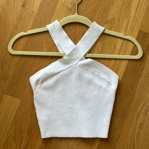 Aritzia Babaton Cross Neck Crop Top